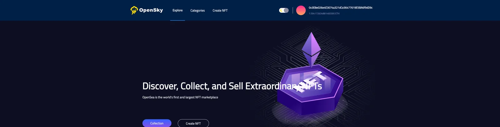 OpenSky - Full NFT Marketplace with Next.js and Solidity