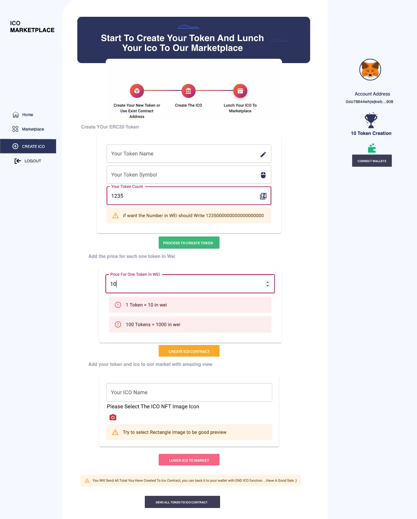 TokICO - Full ERC-20 Token ICO Marketplace