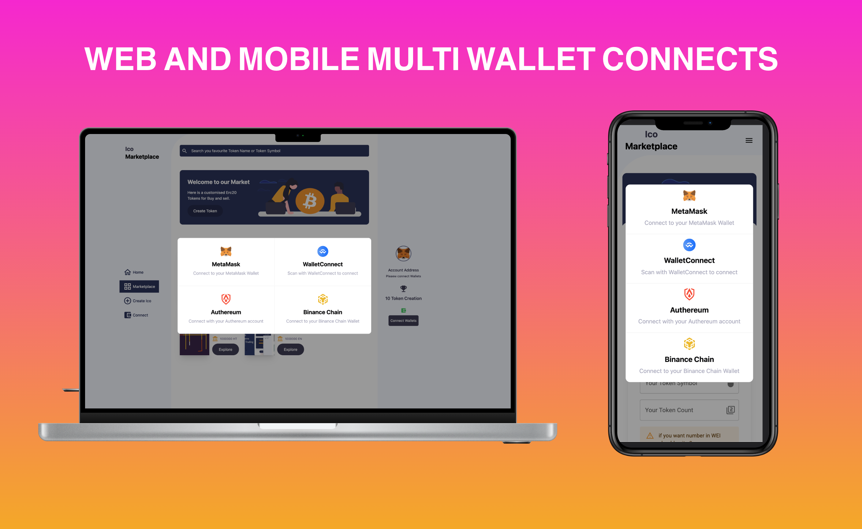 web and mobile wallet connect